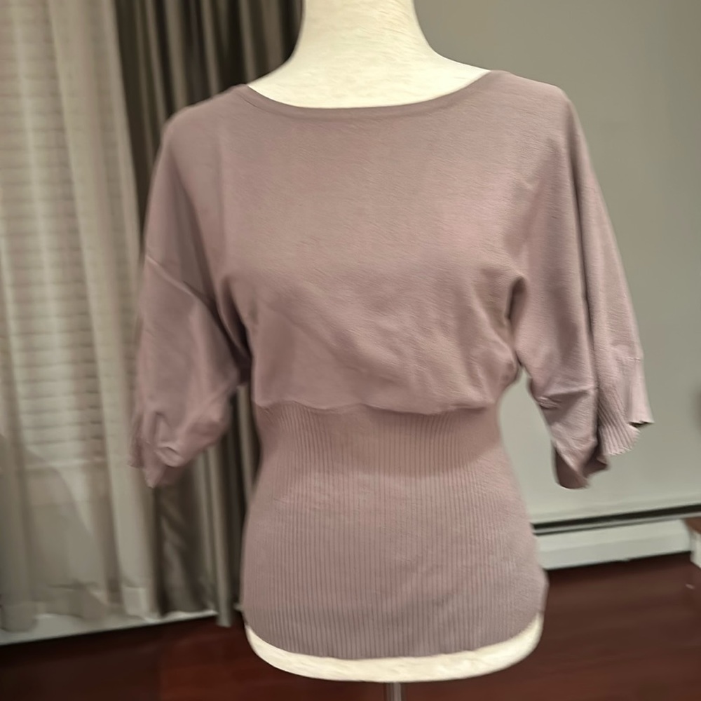 Kenar Taupe Dolman Short Sleeve Sweater Size M